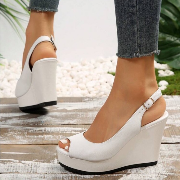 Tropical White Wedge Heel main image 1